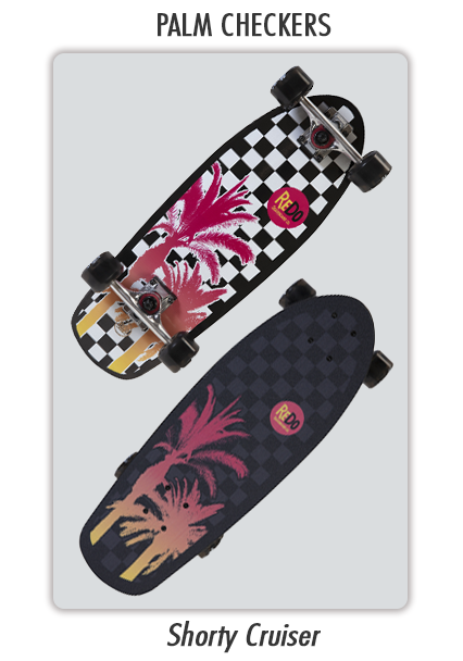 Shorty Cruiser Checker Palm Skateboard